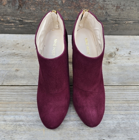 Nine West NEW Navajoe Rich Burgundy Suede, Hidden Platform, Comfort Bootie 8M - Picture 7 of 15